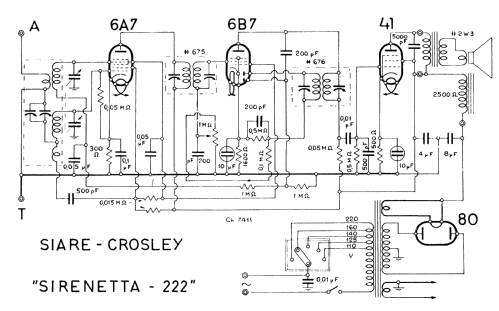 Sirenetta 222; SIARE -Crosley; (ID = 2570174) Radio