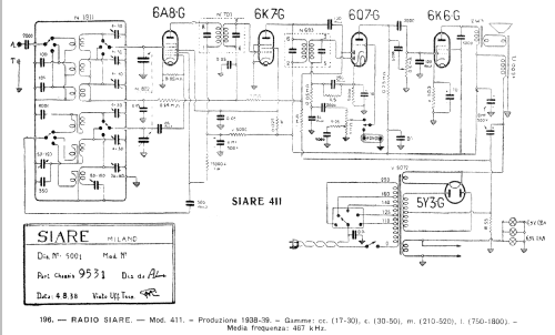 411; SIARE -Crosley; (ID = 52146) Radio