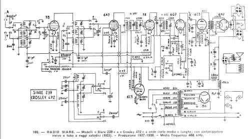 Siare 239; SIARE -Crosley; (ID = 52954) Radio