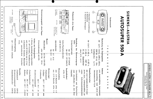 Autosuper 550A; Siemens-Austria WSW; (ID = 567213) Car Radio
