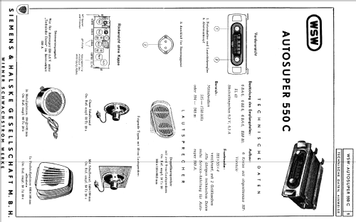 Autosuper 550C; Siemens-Austria WSW; (ID = 921649) Car Radio