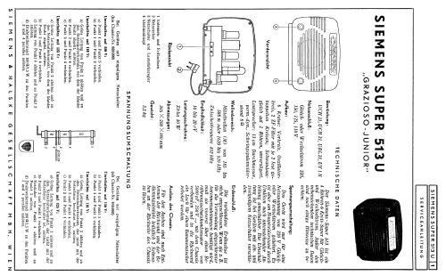 Grazioso-Junior Super 513U; Siemens-Austria WSW; (ID = 631468) Radio