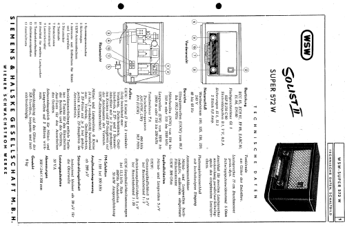 Solist II UKW-Super 572W; Siemens-Austria WSW; (ID = 567260) Radio