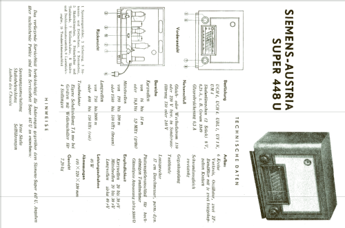 Super 448U; Siemens-Austria WSW; (ID = 345910) Radio