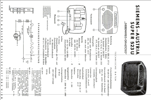 Super 523U Siebenkreis - Grazioso; Siemens-Austria WSW; (ID = 266424) Radio