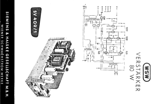 Verstärker 80 Watt SV 409/1; Siemens-Austria WSW; (ID = 1498454) Ampl/Mixer