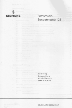 Fernschreib-Sendermesser 125; Siemens & Halske, - (ID = 2957531) Equipment