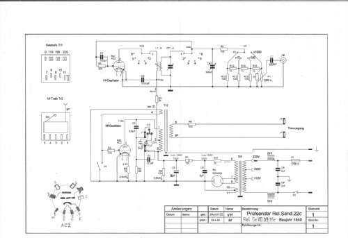 Empfänger Prüfgenerator - Empf.-Prüfsender Rel.Sk.VII D9/15c - Rel.send.22c; Siemens & Halske, - (ID = 3115317) Equipment