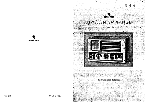 Allwellen-Empfänger Funk empf. 66a, E66a, 745 E 302; Siemens & Halske, - (ID = 1332993) Commercial Re