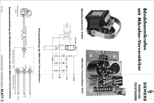 Bändchenmikrofon mit Vorverstärker KVM3 mit KVS1; Siemens & Halske, - (ID = 2553191) Microphone/PU