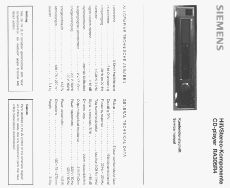 CD Player RA305R4; Siemens & Halske, - (ID = 551622) Ton-Bild