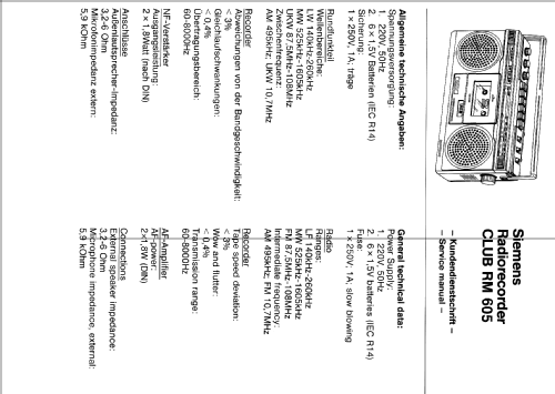 Club RM 605; Siemens & Halske, - (ID = 541308) Radio