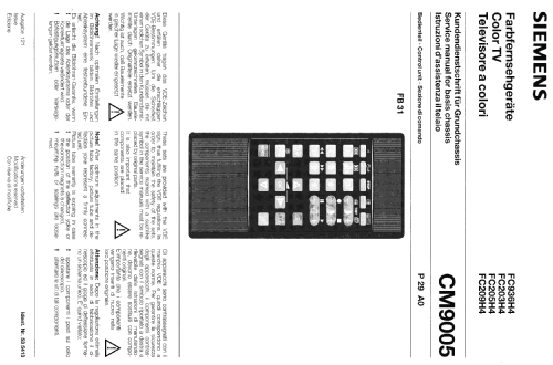 Color TV FC203 H4 Ch= CM 9005; Siemens & Halske, - (ID = 943338) Television