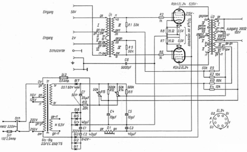 Eladyn-Endstufe 6S Ela2733; Siemens & Halske, - (ID = 1504834) Ampl/Mixer