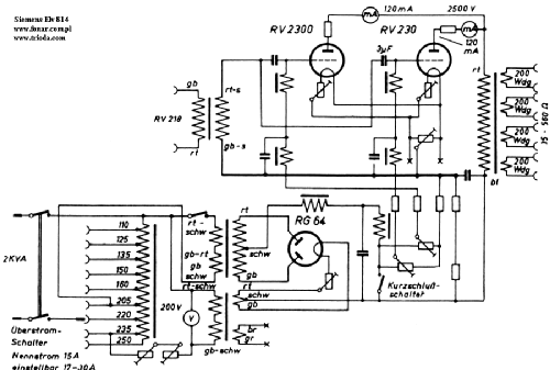 200 Watt-Netzanschlussverstärker Elv814; Siemens & Halske, - (ID = 166430) Ampl/Mixer