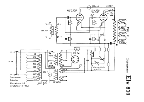 200 Watt-Netzanschlussverstärker Elv814; Siemens & Halske, - (ID = 66177) Ampl/Mixer