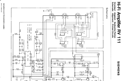 Hi-Fi Amplifier RV 111; Siemens & Halske, - (ID = 1303788) Ampl/Mixer