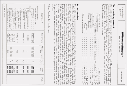 Hochfrequenz-Röhrenvoltmeter Rel.mse.37a / Rel.Sk. VII E 18/6; Siemens & Halske, - (ID = 2003471) Equipment