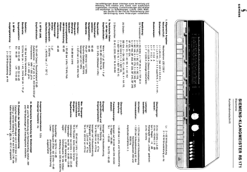 Klangmeister RS171 Electronic; Siemens & Halske, - (ID = 2009148) Radio