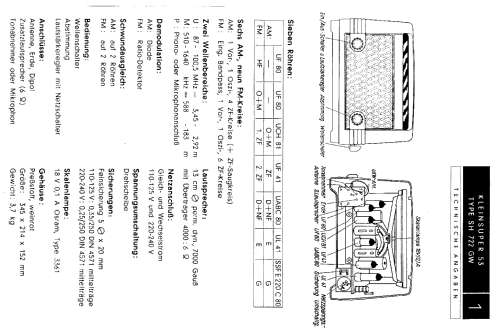 Kleinsuper 53 SH722GW; Siemens & Halske, - (ID = 2008426) Radio