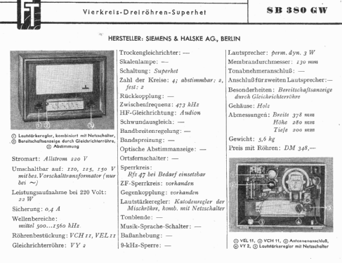 Kleinsuper SB380GW; Siemens & Halske, - (ID = 1181594) Radio