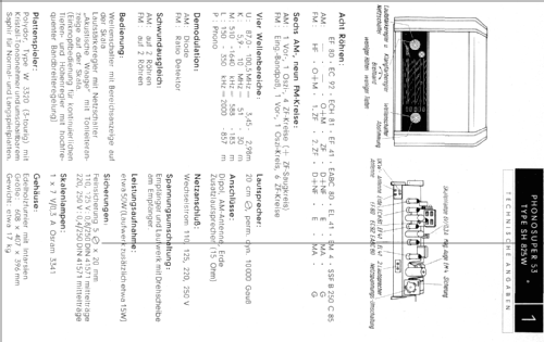 Phonosuper 53 SH825W; Siemens & Halske, - (ID = 153277) Radio