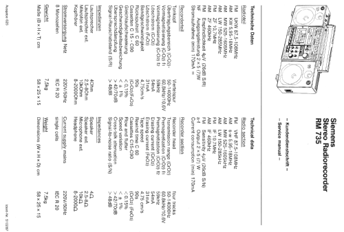 Radiorecorder Club 735 RM735; Siemens & Halske, - (ID = 554118) Radio