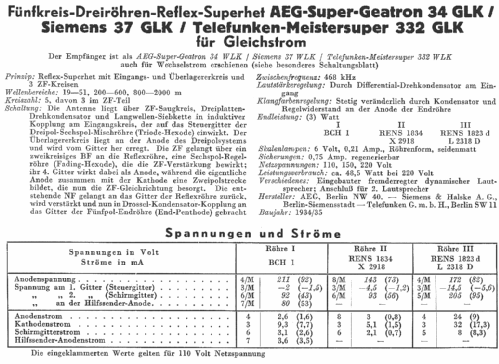 Reflex-Super 37GLK; Siemens & Halske, - (ID = 89285) Radio