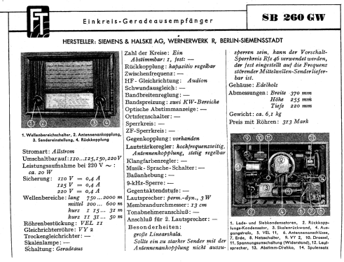 SB260GW; Siemens & Halske, - (ID = 738334) Radio