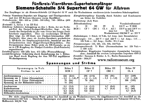 Schatulle 5/4 Superhet 64GW; Siemens & Halske, - (ID = 41992) Radio