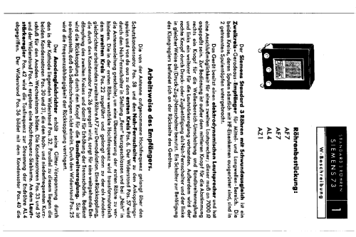 Standard 73W; Siemens & Halske, - (ID = 180633) Radio