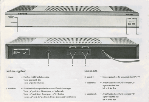 Stereo Power Amplifier RE777; Siemens & Halske, - (ID = 1352666) Ampl/Mixer
