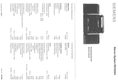 Stereo System RS153G4; Siemens & Halske, - (ID = 552111) Radio
