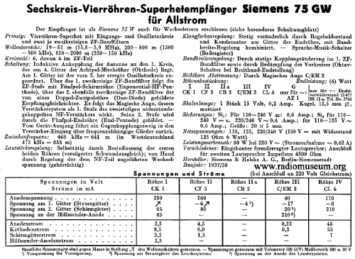 Superhet 75GW ; Siemens & Halske, - (ID = 41350) Radio