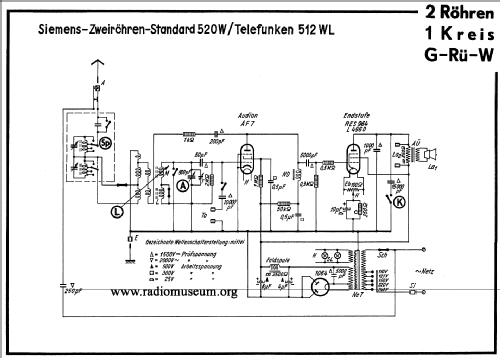 Zweiröhren Standard 520WL; Siemens & Halske, - (ID = 42282) Radio