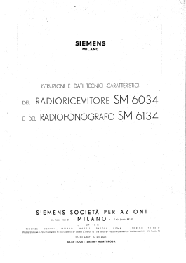 SM6034; Siemens Italia; (ID = 2759071) Radio