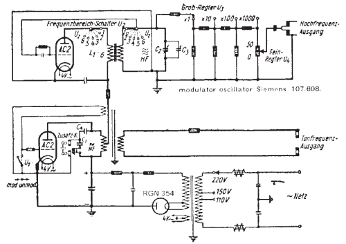 Modulated oscillator 107.608; Siemens & Halske, - (ID = 2567132) Equipment
