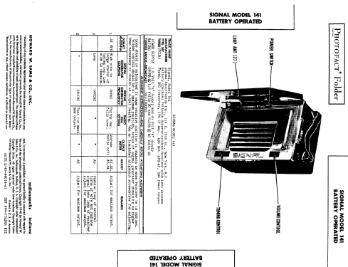 141 ; Signal Electronics, (ID = 1328565) Radio