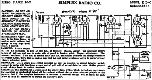 K DC ; Simplex Radio Co.; (ID = 582776) Radio
