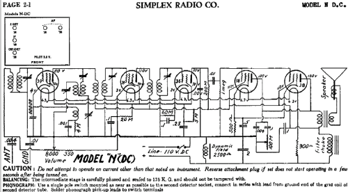 N DC ; Simplex Radio Co.; (ID = 585667) Radio