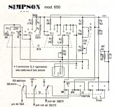 Transistor Beta Tester 260 Adapter 650; Simpson Electric Co. (ID = 1506793) Equipment