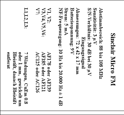 Micro FM ; Sinclair Radionics (ID = 427430) Kit