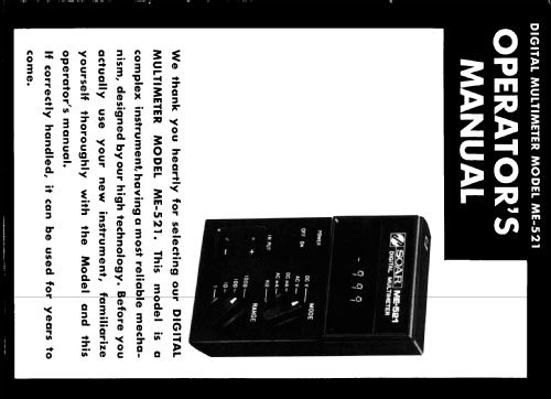 Digital Multimeter ME-521; Soar Corporation; (ID = 2635847) Ausrüstung