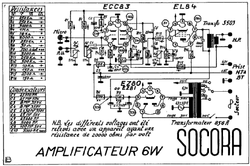 Amplificateur 6W ; SOCORA; Bruxelles (ID = 1549238) Ampl/Mixer