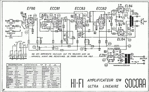 Amplificateur Hi-Fi Ultra Lineaire 12W; SOCORA; Bruxelles (ID = 1425641) Verst/Mix