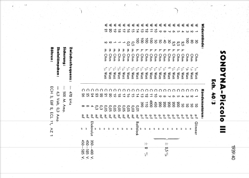 Piccolo III ECH40-3; Sondyna AG; Zürich- (ID = 1934898) Radio