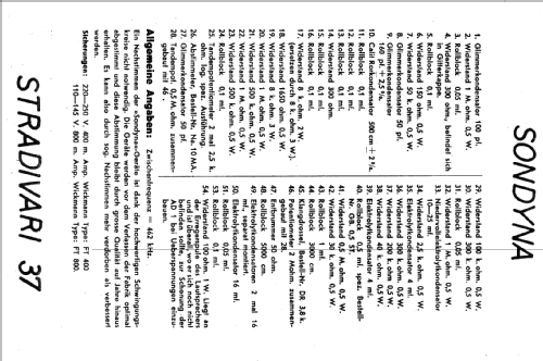 Stradivari 37 445; Sondyna AG; Zürich- (ID = 20481) Radio