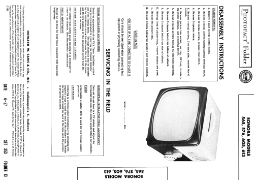 Television Receiver 565 ; Sonora Radio & Telev (ID = 1869948) Television