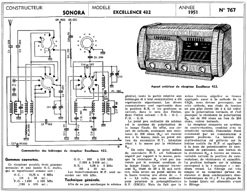 Excellence 432; Sonora-Radio; Paris, (ID = 307820) Radio