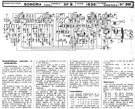 SF8; Sonora-Radio; Paris, (ID = 217031) Radio